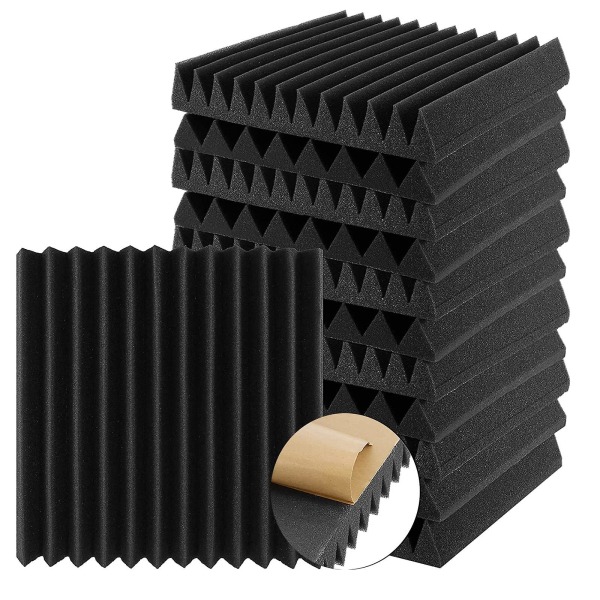 12 pack 2&quot; Förtjockade akustiska skum ljudisolerande paneler, självhäftande ljudisolerande paneler Ljudabsorption