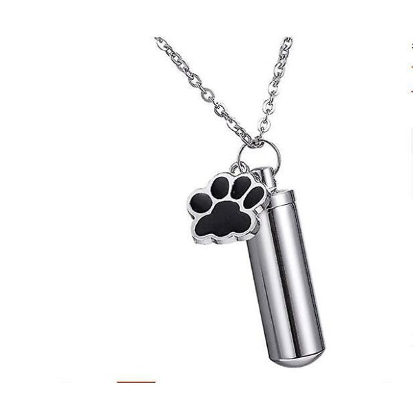 Pet Rostfritt stål Pill Box Case Flaskhållare Container Nyckelring Med Dog Paw Charm