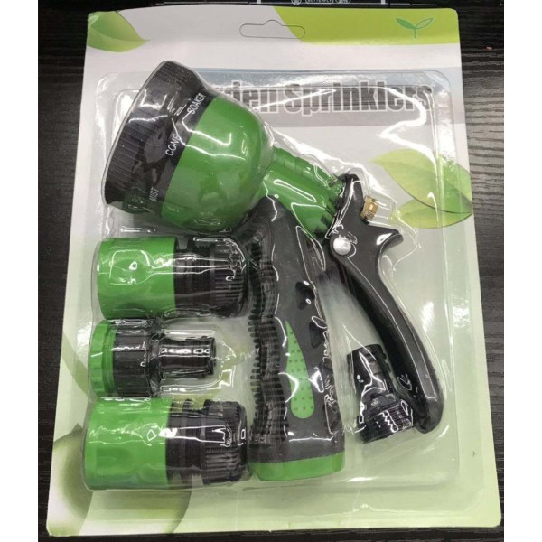 Grönt set, 8-funktions bevattnings- och rengöringspistol komplett kit
