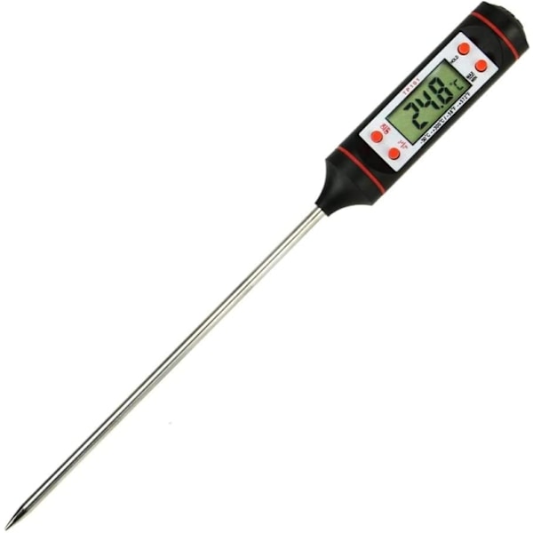 Matlagningstermometer Köks Termometer Kött Termometer Ultra-Lång Direktläsningssond med °C/°F Knapp - Grill, BBQ, Biff, Godis, Mjölk, Vattenbad Bakverk