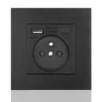 Fransk uttagspanel Typ-c+USB16A Typ 86, antal uttag: 2 h