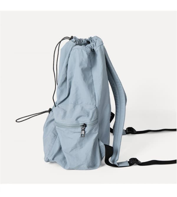 (Blå) Damryggsäck i nylon med dragsko, elegant reseväska