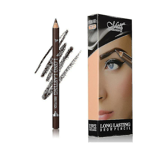 12 kpl/pakkaus Kulmakynät Eyelinerit, Matta Vedenpitävä Kulmakynä Pitkäkestoinen Eyeliner Ammattimainen Silmämeikki Naisille Ruskea