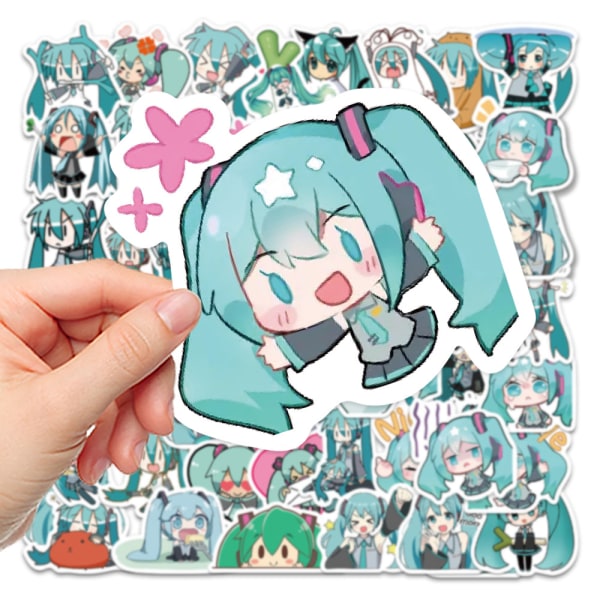 65 chibi-versjon Hatsune Miku-klistremerker