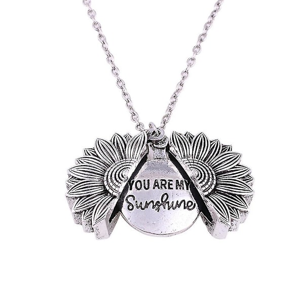 Womens You Are My Sunshine Åben Låse Solsikke Halskæde Sliver