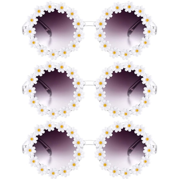 3-pak solbriller Klassiske Daisy runde solbriller