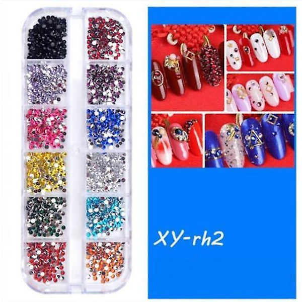 5 Pak Rhinestones Flad Bund Runde Krystal Rhinestones 12 Farver Til Negle Ansigt Kunst Tøj Sko Tasker Diy