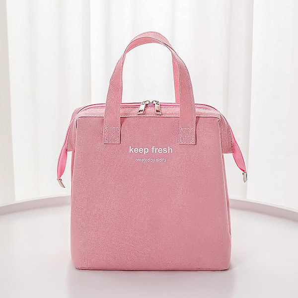 Lunch Bag Isolerad Lunch Bag Stor Vattentät Lunch Tote Bag（Rosa）