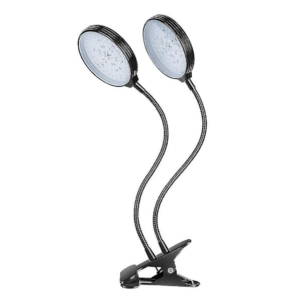 Vækselys, Usb 3w Dobbelt Hoved Timing 40 Led Vækselys Pærer Fuld Spektrum Auto Til Og Fra Med 3/9 / 12h Timer 5 Dæmpningsniveauer Clip-on Skrivebord Vækselys