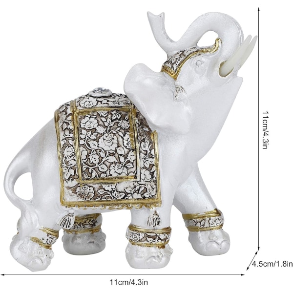 Feng Shui Elefant Statuer, Hvide Elefant Figurer med Løftet