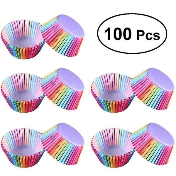 100 st/paket Pappersformar för Muffins Runda Bakformar för Muffins Cupcakes Köksbakverk Verktyg för DIY-Kaka Dekoration