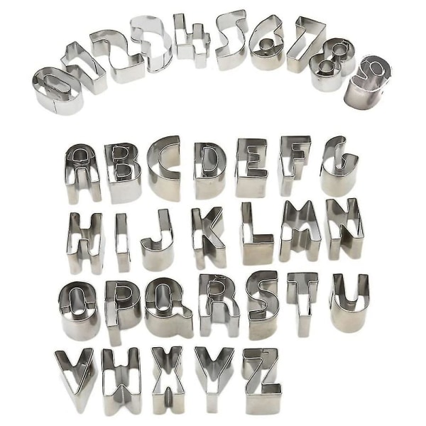 Stainless Steel Alphanumeric 36-piece Set Cookie Cutter Die Cake Mold