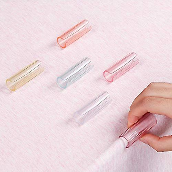 12 stk. Usynlige Sengrippere Cylindriske Holdbare Clips Fasteners Lagenholdere Klemme-hold Snug Holder Madrasovertræk（Gul）