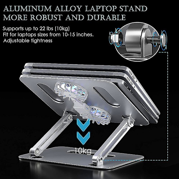 Laptopstativ, Justerbart Notebookstativ, Ergonomiskt Datorstativ för Skrivbordet