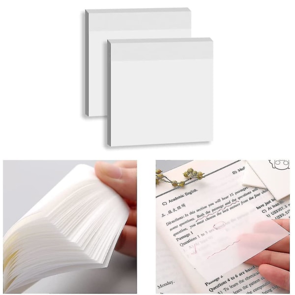 250pcs Transparent Sticky Notes Self-stick Note Pads