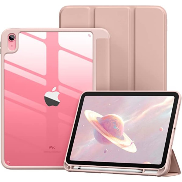 Case iPadille 10. sukupolvi 2022 Malli iPad 10.9 Pehmeä TPU-kotelo iPad 10: cover Case kynätelineellä läpinäkyvä takaosa automaattinen herätys/lepotila