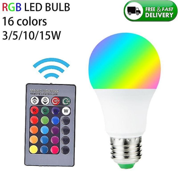 16-farget skiftende lampe LED 85-265v Rgbw pære LED Rgb dimbar lys LED pære Rgbww E27 3w 5w 10w 15w Smart Spotlight Smart pære