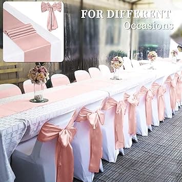 (Rose Gold) 2-pak satin stolpynt til bryllupsreception