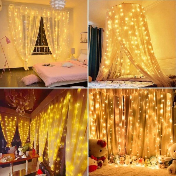 LED-ljusslinga ljusgardin 3×3 m ljusslinga gardinlampa
