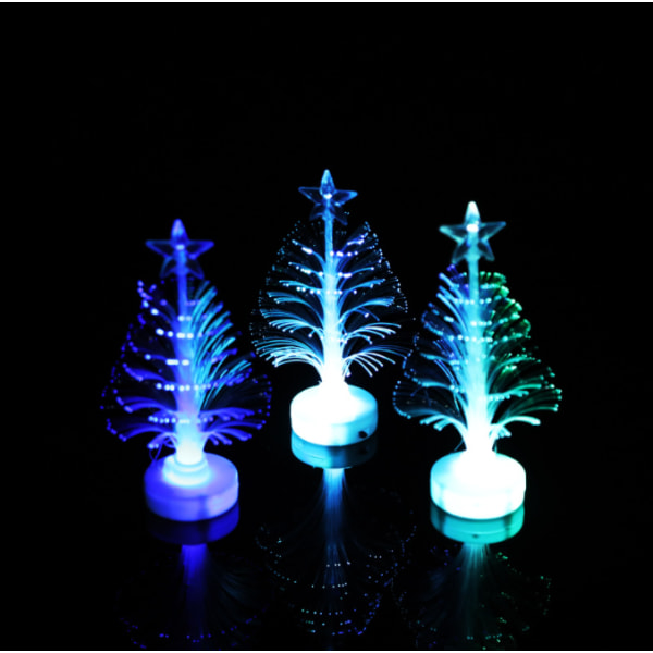 Sett med 3 kunstige juletrestativer Fiber Optic Christmas T