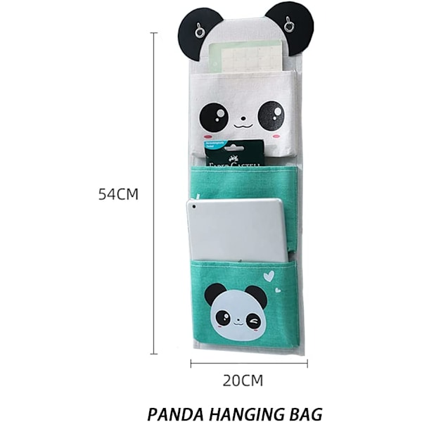 Digead ripustuspussi, 3 taskua ripustuspussi, vedenpitävä järjestäjäpussi makuuhuoneeseen, kylpyhuoneeseen, keittiöön - Panda