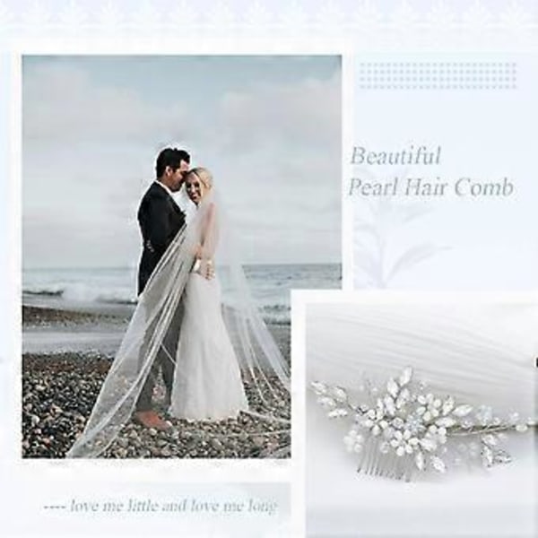 Bröllop Hårkam Pärlblomma Håraccessoar Strass Dam Bröllop Håraccessoarer (Silver)