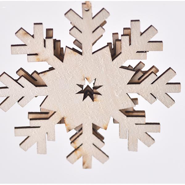 Oavslutad DIY Trä Snöflinga Prydnad Trä Snöflinga Ihålig