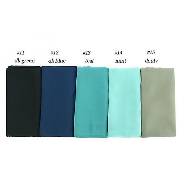 Pearl Chiffon Bubble Scarf Wrap Hodeskjerf Dame Hijab Skjerf（Sapphire）