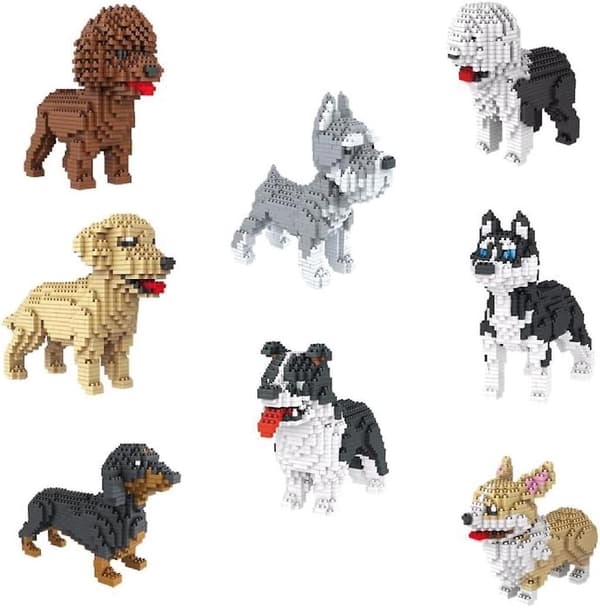 (Jul) Figur til samling med nanoblok (model 1) Husky