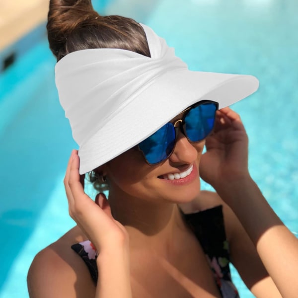 Sun Visor Hat for Women Wide Brim Summer UPF 50+ UV Protection Be