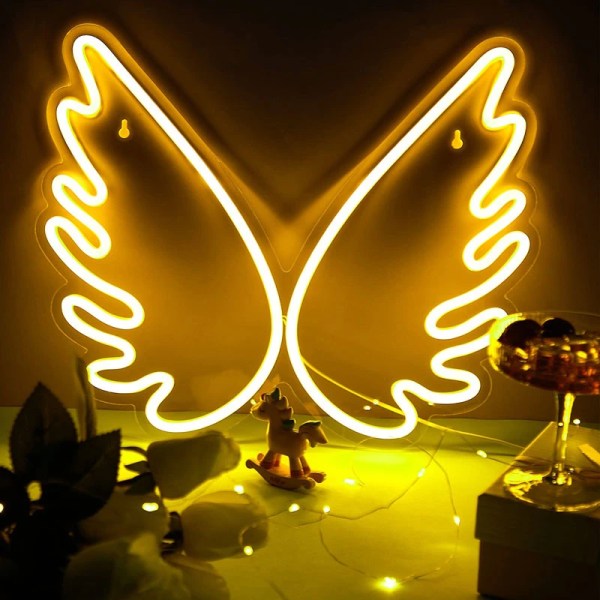 Neon Signs Wing LED Neon Night Light Art Wall Decor Gift for Girl