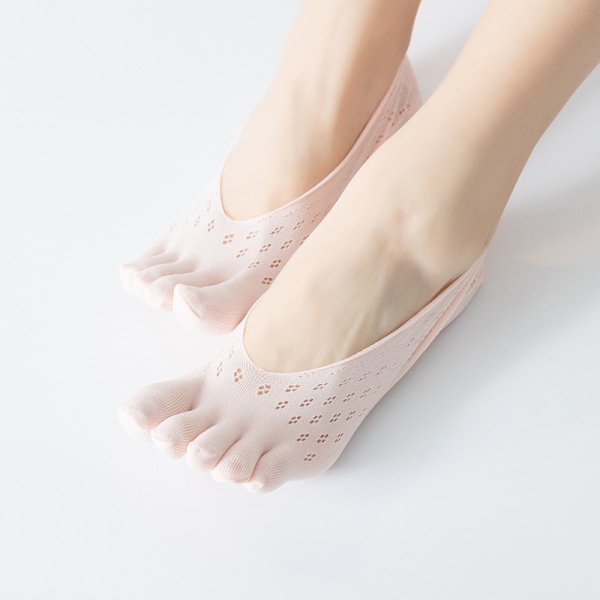 Powder-Women Feet Socks Five Fingers Soft Breathable Low Cut Ankl