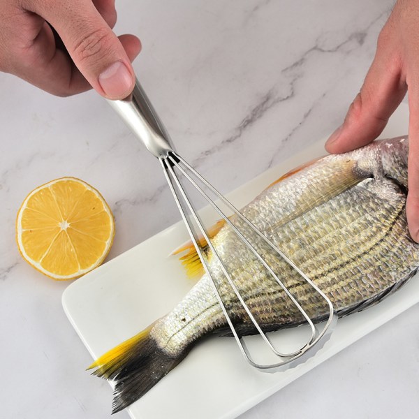 1 stk. fiskeskæller, professionel 304 rustfrit stål fiskeskraber, K