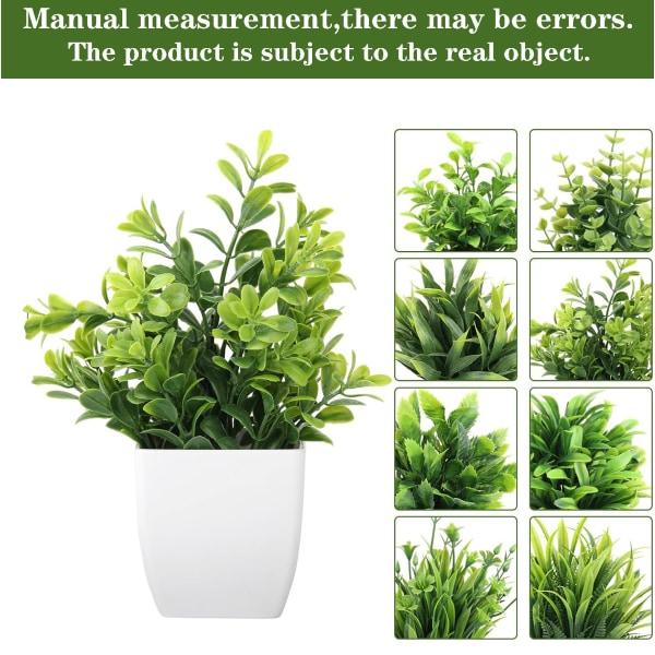 2PCS Mini Artificial Plants Indoor in Pots Small Fake Plants Indoor