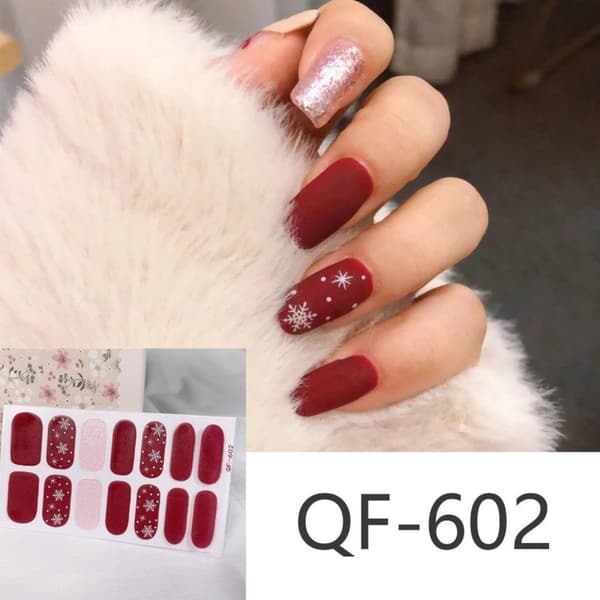 3D nagelkonstdekaler, 4-pack julnageldekaler, Chr