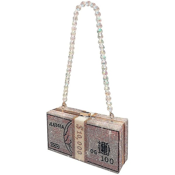 Evening Bag For Women Crystal Money Bag Clutch Dollar Bill Purse Acrylic Box Handbag Hard Case 2