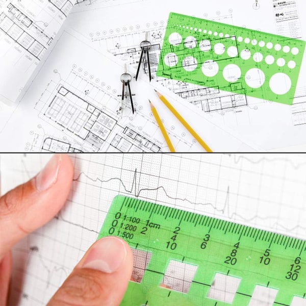 11 stykker plast måleskabeloner cirkel skabelon geometrisk D