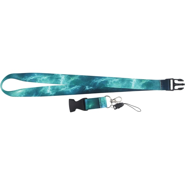 Lanyard til nøgler, Akvamarin Stjerner Mælkevejen Mønster ID-kortholder