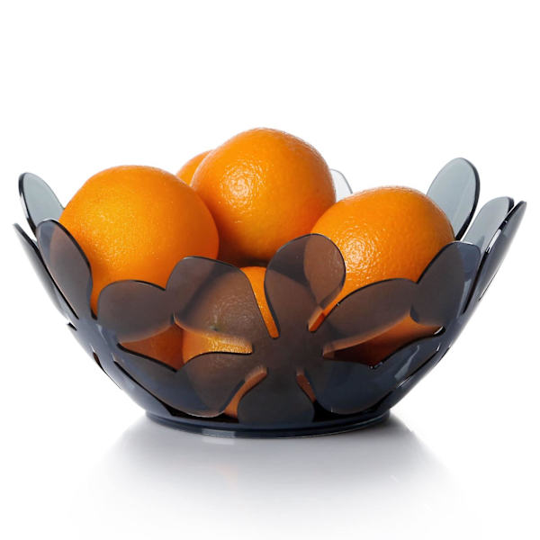 Grøn frugtskål - 10'' x 4,5'' - plast frugtskål, kronbladformet frugtkurv, rustfri, udhulet, dekorative frugtskåle (blå)