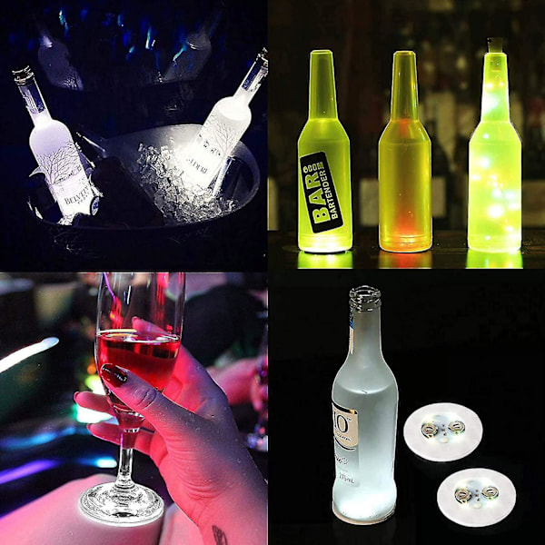 18st Led Coaster,light Up Coaster,led flaskljus,led Sticker Coaster Discs Light Up White