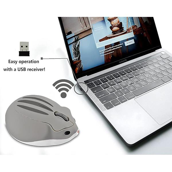 Sød hamsterformet mini lydløs ergonomisk design lille bærbar mus hamsterformet trådløs computer bærbar gaming