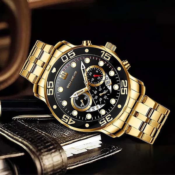 Ben Nevis Herre Quartz Ur (Guld)