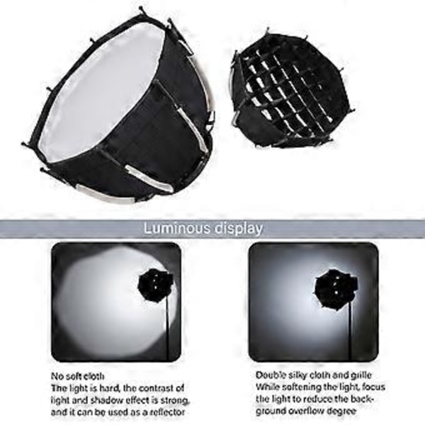 Multifunktionell 290mm Åttakantig Softbox set med Mini Fäste Enkel Vikbar Design Portabel Ljusmodifierare Lätt att Bära
