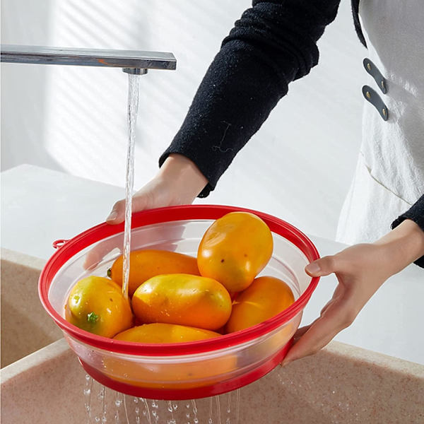 Hopfällbart mikrovågslock, 2-pack hopfällbara mikrovågskålar,