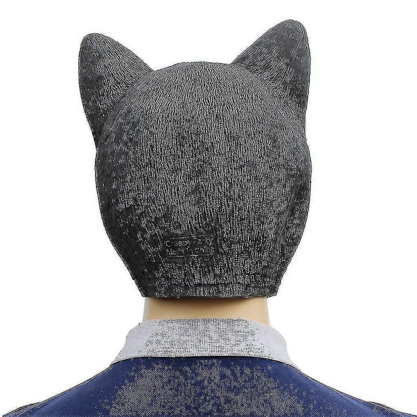 Svart katt latexmask Halloween karneval fest djur huvudbonad