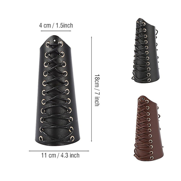 Bågskydd för armbåge, unisex skyddande läderbåge handspetsar handledsskydd redskapstillbehör（Brun）