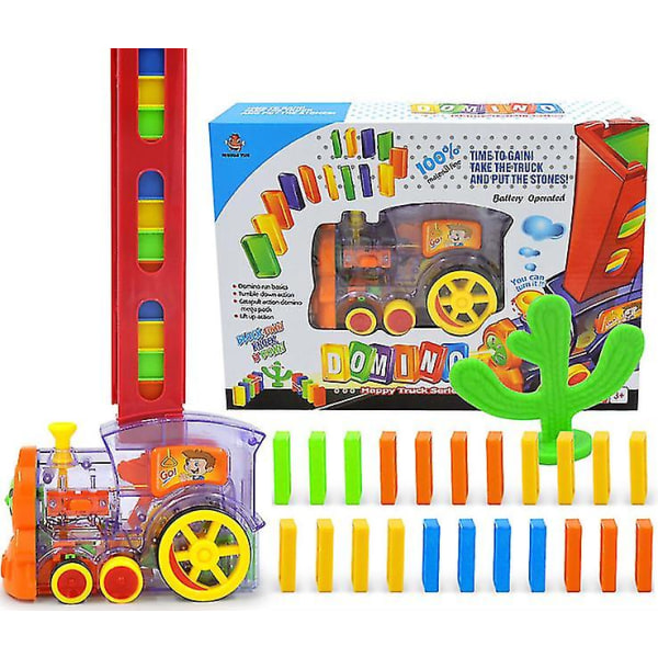 Pussel Domino Bil Barn Tåg Leksak Set Domino Byggsten Set (Transparent)