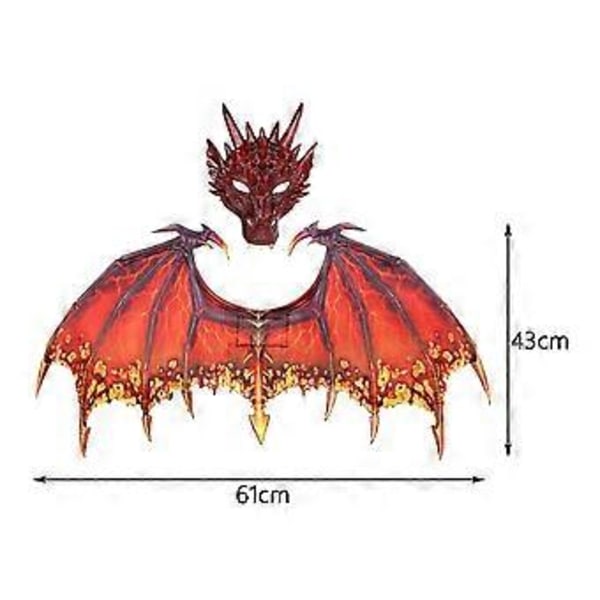 Drakdräkt för vuxna Maskerad Drakvinge Röd (Röd) Red