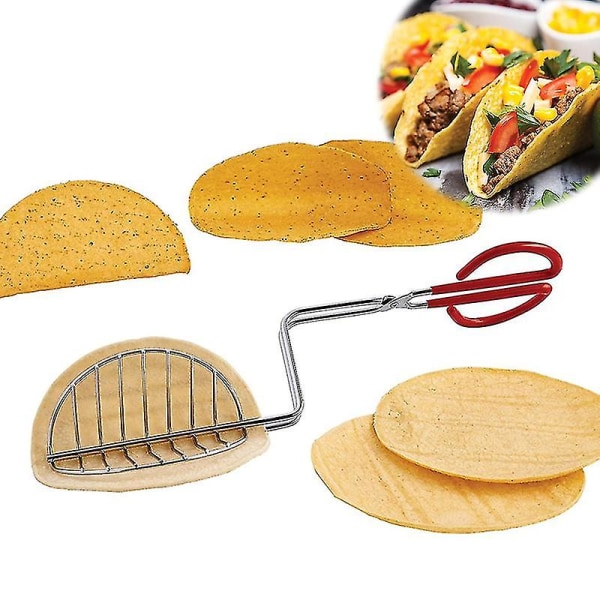 Tortilla Fryer Tongs Taco Press Maker Press Coated Handle Kitchen Utensils