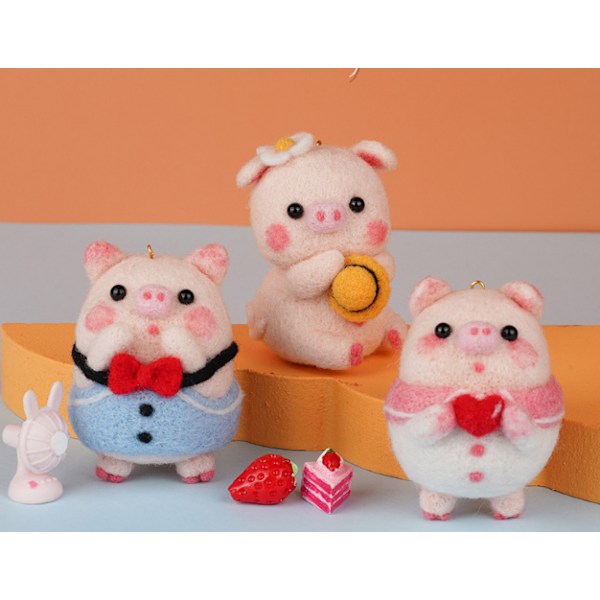 Lulu Pig + Leveransvagn Nyckelband, Oavslutad Filtmall DIY Klipp